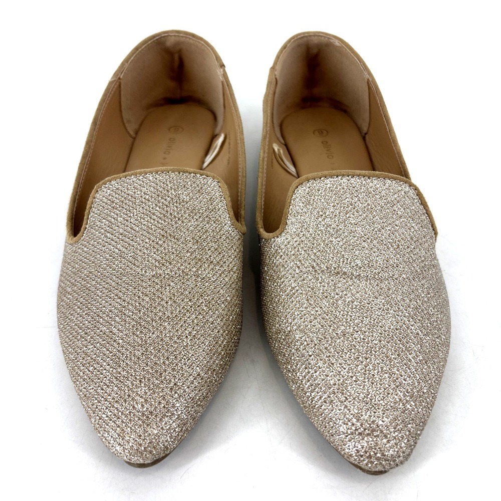 Olivia & Kate Women's Smoking Flat Gold Sparkle Glitter Size 9 Slip On SOLD OUT! - Picture 4 of 10